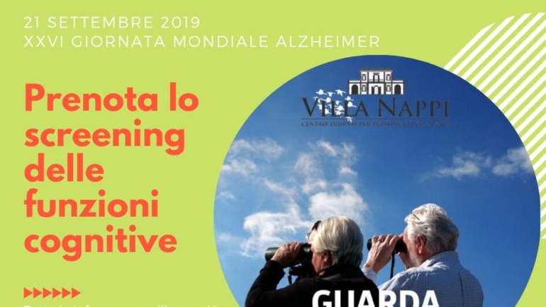 Settembre Alzheimer, screening gratuito a Villa Nappi